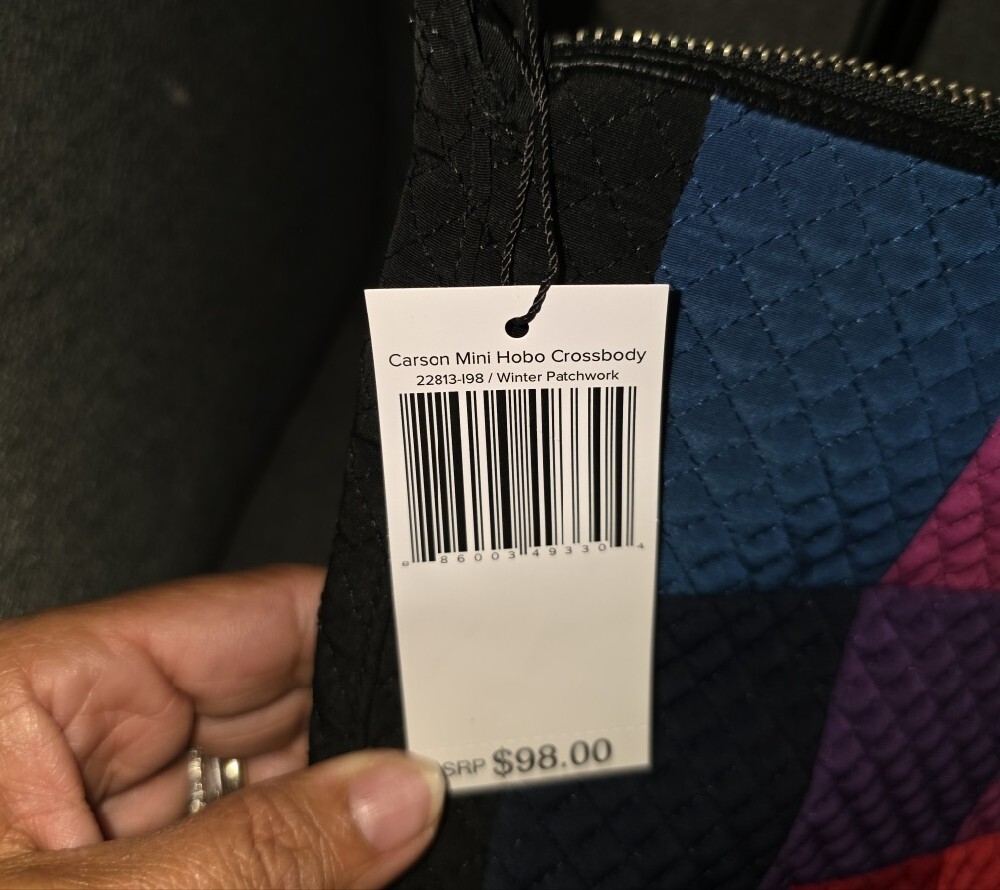 Vera Bradley Carson Mini Hobo Crossbody in Black, Pink, Purple, Blue - Picture 5 of 8